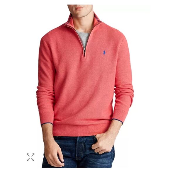 Polo Ralph Lauren Cotton Quarter-Zip Sweater size large - Picture 1 of 5